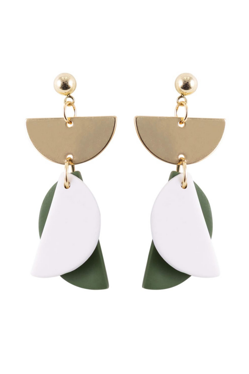 KiKi Green Half Moons Earrings