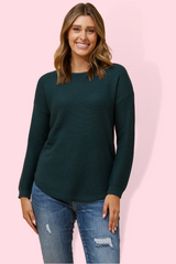 Aria Knit Jumper - Forest Green