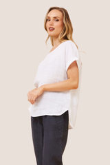 Lina linen top - White