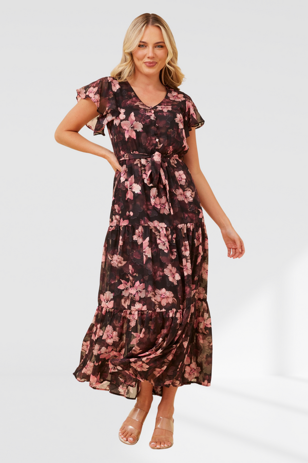 Tabitha Dress - Pink/Black