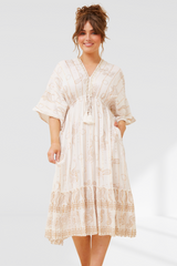 Paisley Boho Midi Dress