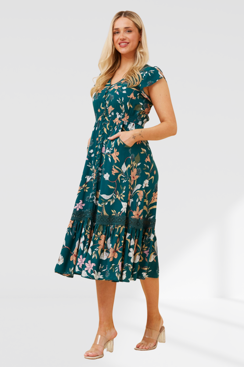 Maggie Dress - multi green