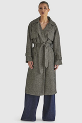 Charmer Trench Coat - Black/Cream | Fate + Becker