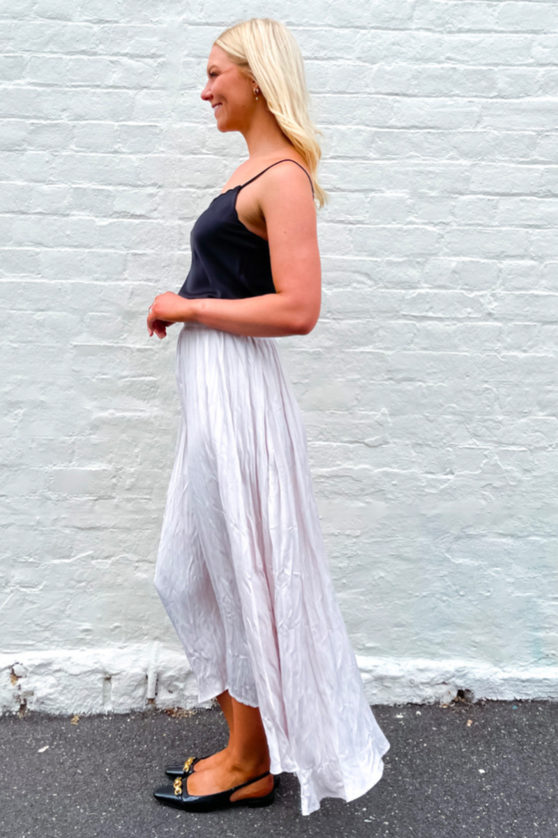 Molly silky satin skirt - cream