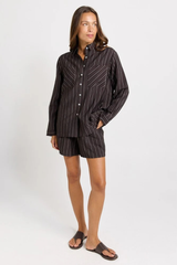 Sorrento Long Sleeve Shirt - Brown Stripe