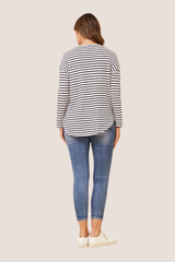 Sabrina top - navy / white