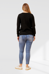 Hazel embellished knit - Black