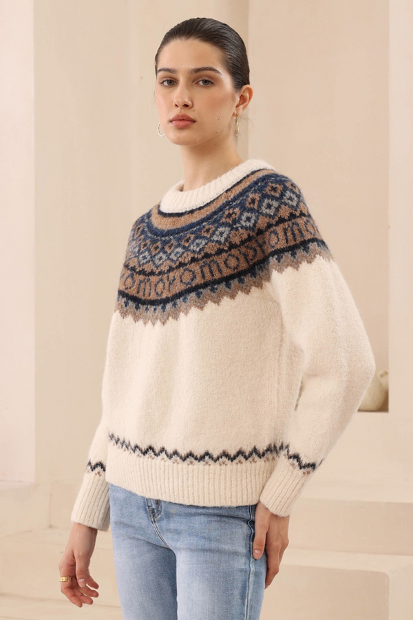 Elly Knit - Blue/white