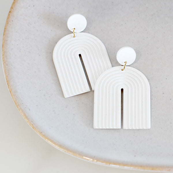 White Arch Earrings