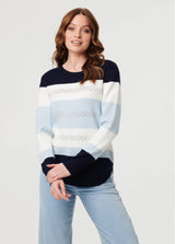 Izzy Diamante Knit - Dusty blue