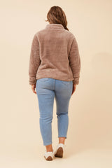 Jade fluffy jacket - Clay