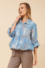 Luna linen shirt - Blue Jean