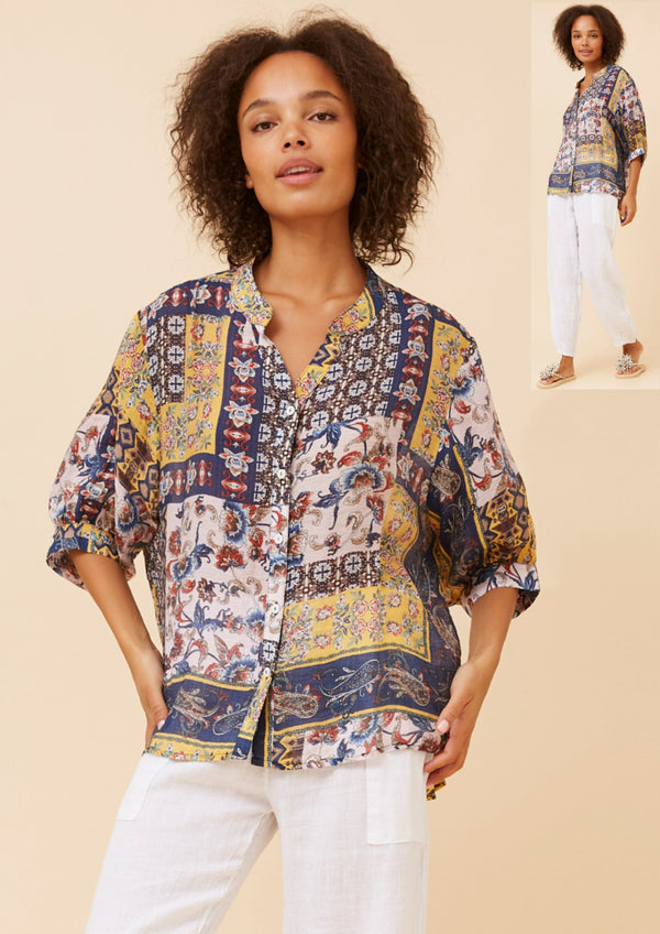 Olga shirt- multi navy