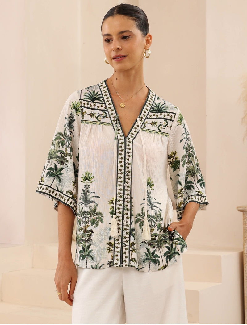 Gabby top - Tropical print