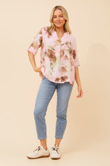 Gigi linen top - pink