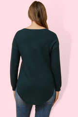 Aria Knit Jumper - Forest Green