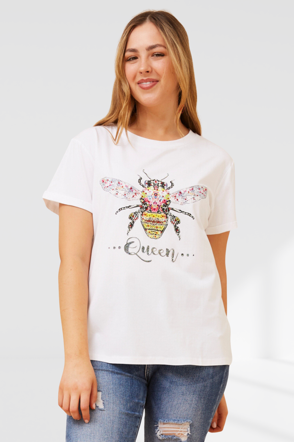 Queen bee tee - white