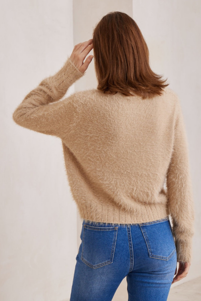 Ash Fluffy Knit - Caramel