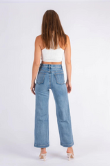Wakee Denim Wide Leg Jeans - Light Wash
