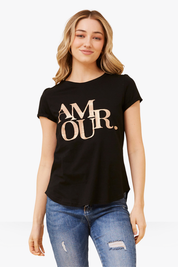 Sequin Graphic Tee black