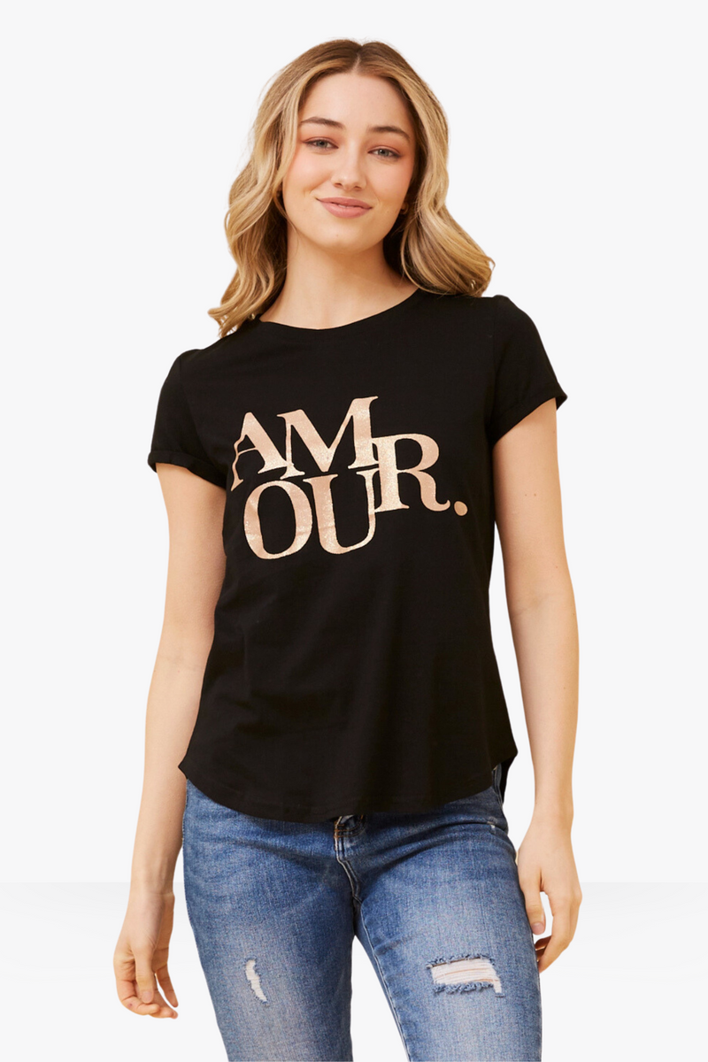 Sequin Graphic Tee black