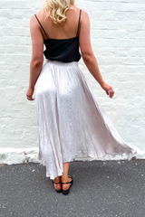 Molly silky satin skirt - cream