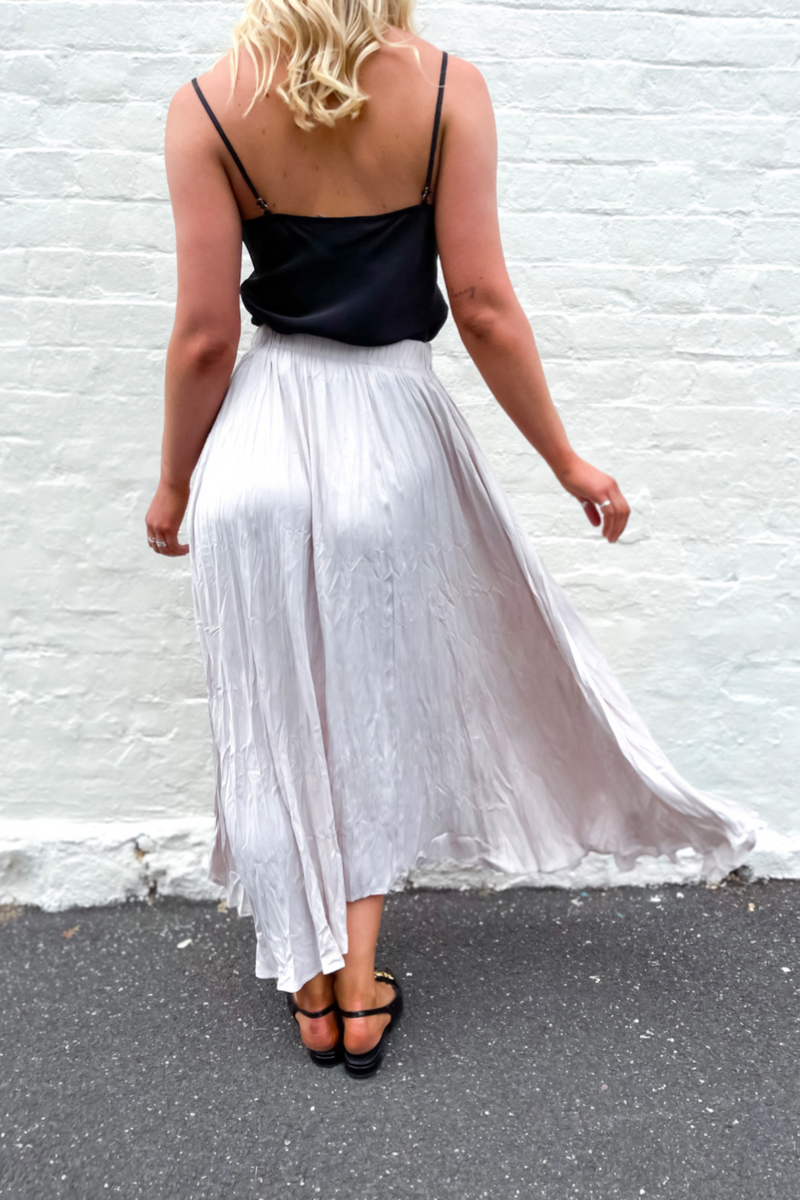 Molly silky satin skirt - cream