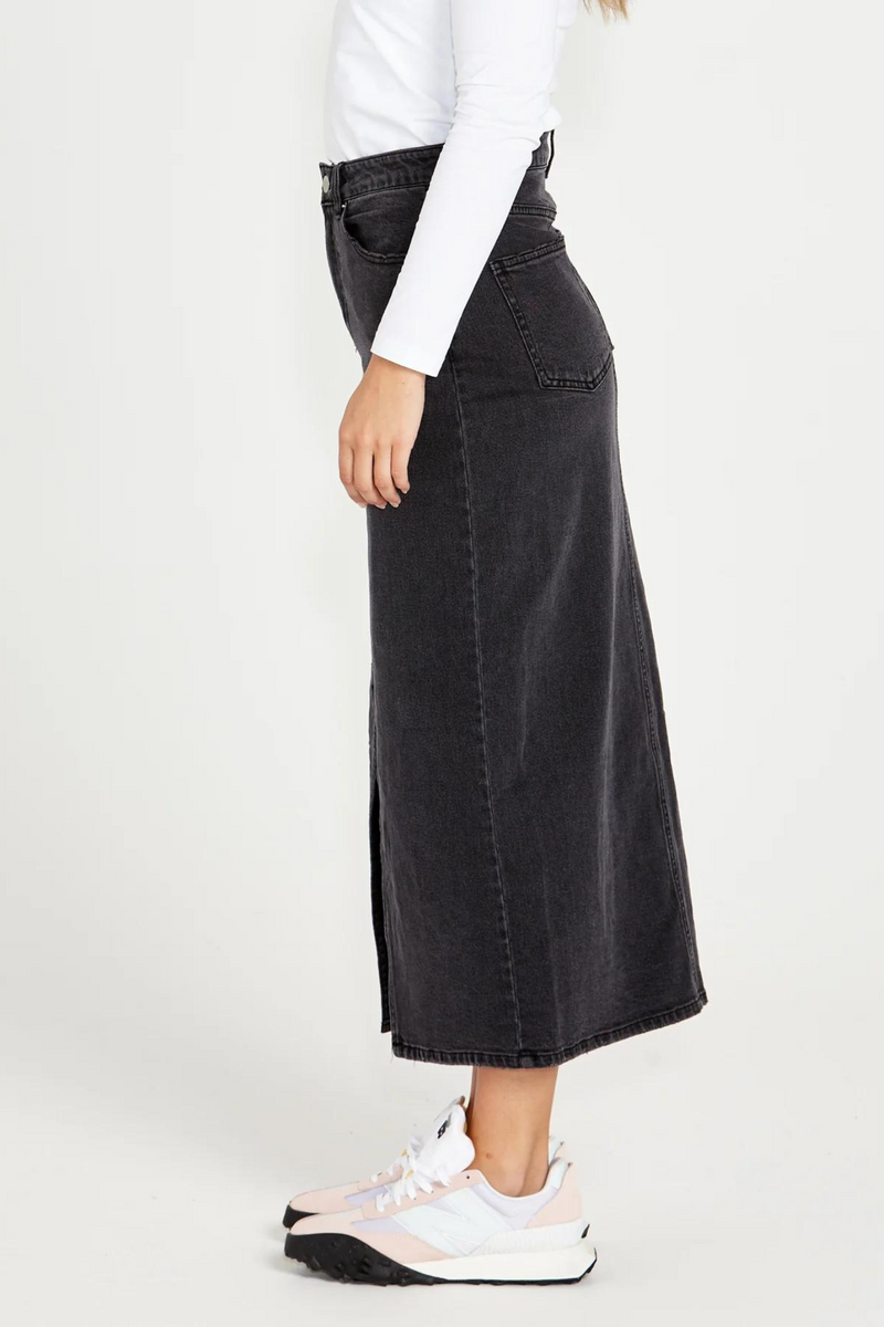 Emerald Denim Maxi Skirt - 82 Wash