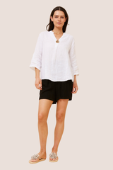 Zoya linen top - white
