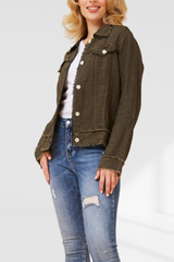 Bailey linen jacket - khaki