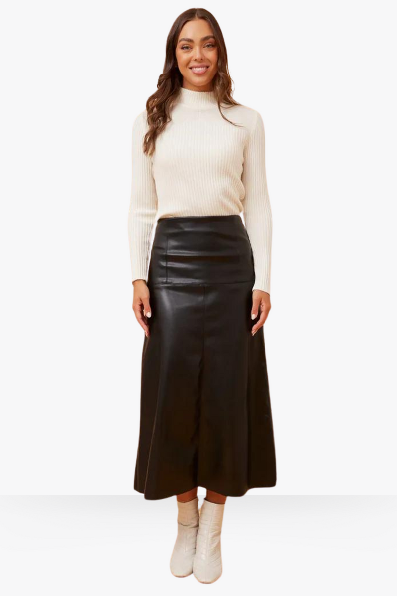 Fifi pleather skirt -  Black