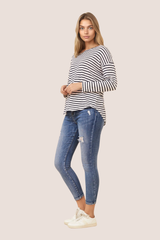 Sabrina top - navy / white