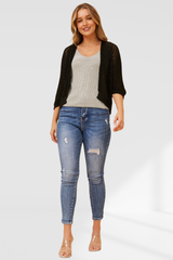 Marnie crochet cardigan-Black