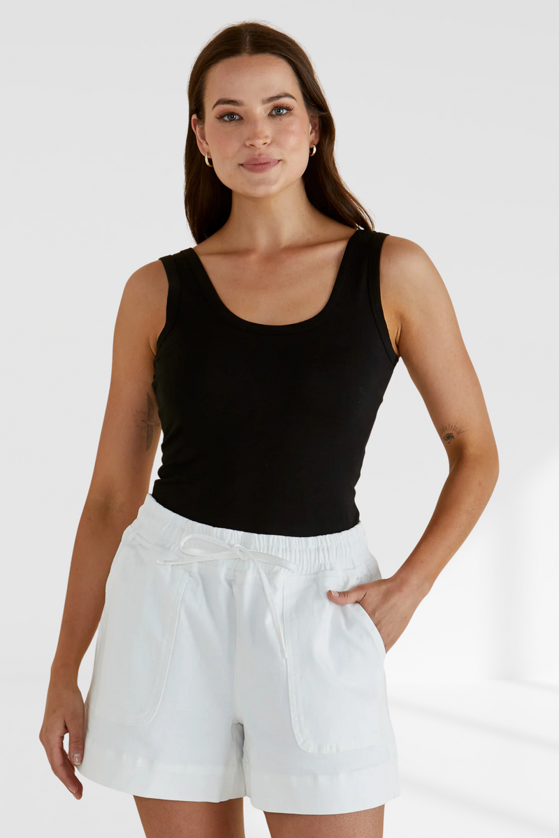 Emma Scoop Tank - Black | Betty Basics