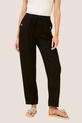 Lola Italian linen pants - Black