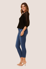 Belinda crochet knit pullover - Black