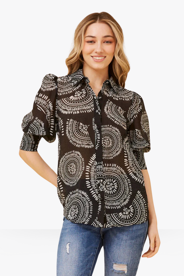 Abstract Wide Cuff Shirt