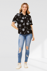 Dandelion Monochrome top - Black