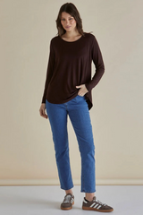 Yasmin Long Sleeve Top - Chocolate