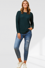 Aria Knit Jumper - Forest Green