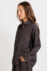 Sorrento Long Sleeve Shirt - Brown Stripe