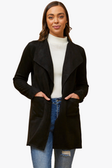 Molly faux sued coat - black