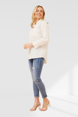 Remi heart embroidery shirt