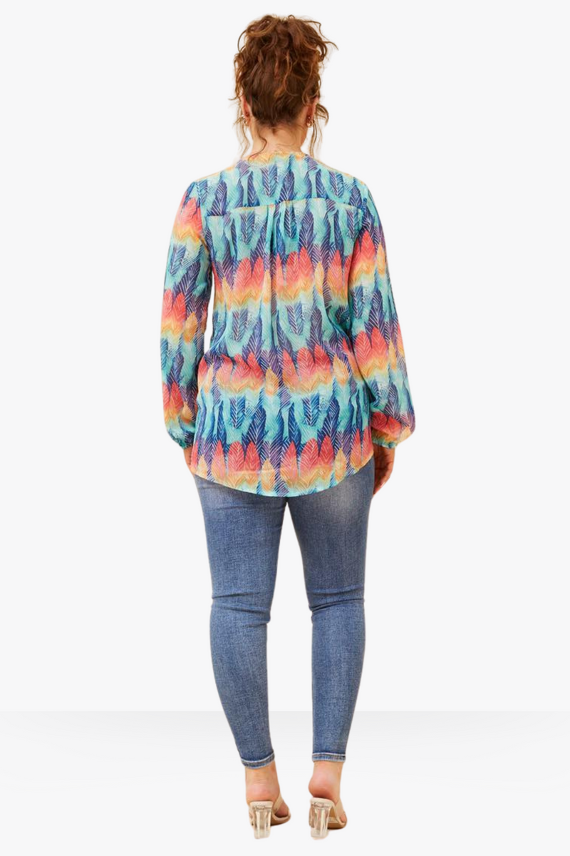 Amber Top Leaf Print