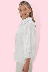 Sally  Collar Shirt - White