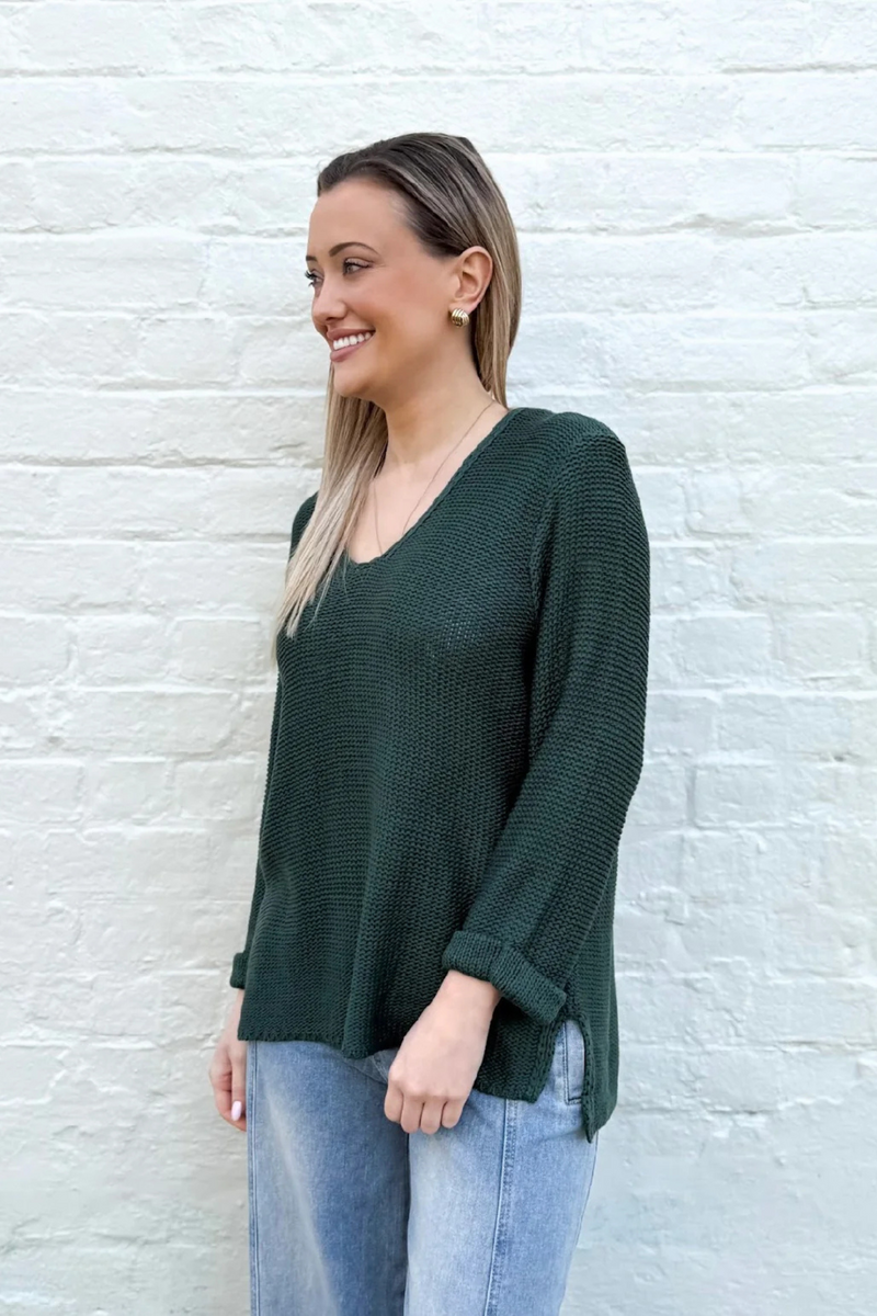 Domini Loop Knit Jumper -Emerald