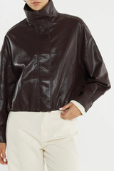 Jude Leather Look Bomber