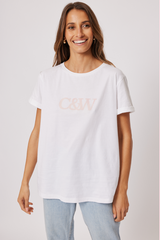 Marlo Tee - White/Taffy