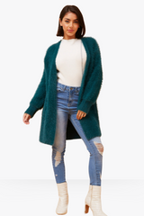 Casey eyelash knit cardi - Teal
