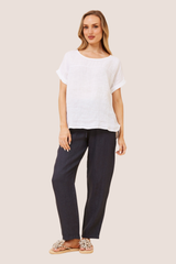 Lina linen top - White